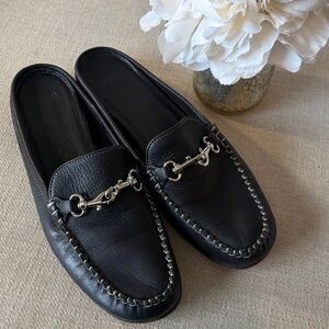 Coach Size 8.5 RARE Vintage Black Leather Made in Italy Rya Mules